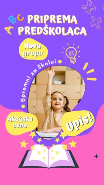 ❗UPIS POSLEDNJE GRUPE PREDŠKOLACA❗
Kroz igru, podršku i stručno vođene aktivnosti, deca: 
✔️ stiču radne navike
✔️ uče slova, početno čitanje i pisanje
✔️ upoznaju se sa brojevima
✔️ jačaju pažnju, koncentraciju i samopouzdanje
✔️ uče da sede, slušaju, razumeju zadatak i sarađuju

👉 Olakšajte sebi i detetu početak školovanja🤗
📩 Prijave u Dm
⏳ Broj mesta ograničen