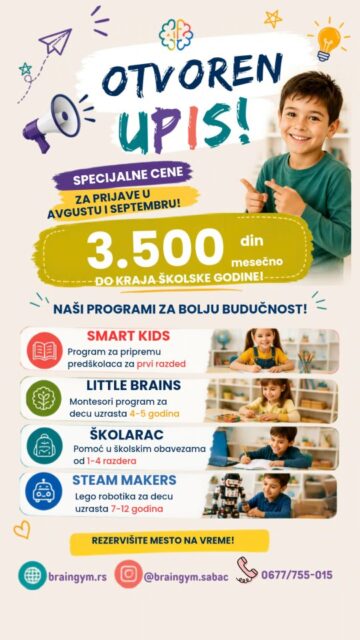 🌸Želite da vaše dete napreduje,uči i istražuje. 🌸
🌻Naši programi su osmišljeni tako da deca kroz igru i praktičan rad stiču znanje koje vrlo rado vole da koriste.
🌟Pišite nam i pomognite svome detetu da iskoristi svoje potencijale ⚡
#edukacijadece #braingym015 #mamesapcanke #sabac #pomoćuškoli