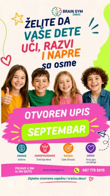 Učimo decu da misle,istražuju i razvijaju svoje vestine kroz:

🤖Robotiku
🦾STEAM obrazovanje
🎨Kreativne i Montesori programe
📚Podršku za školarce

🚨Septembar donosi posebnu priliku- za sve upisane u septembru do kraja školske godine mesečna cena programa (sem školarca)iznosi 3500din
